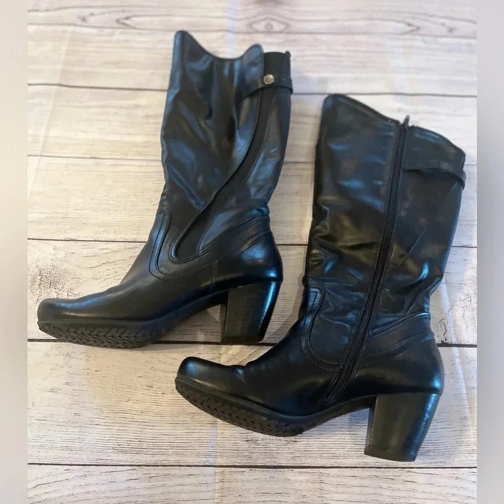 Bare Trap thigh high black heeled‎ boots size 8.5M - Picture 5 of 9